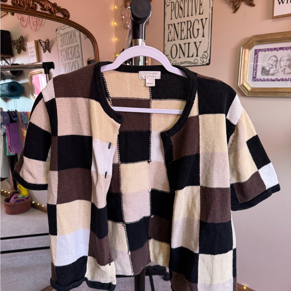 Christopher & Banks Color Block Cardigan